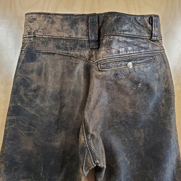 Vintage Distressed Leather Moto Riding Pants - Picture 13 of 16